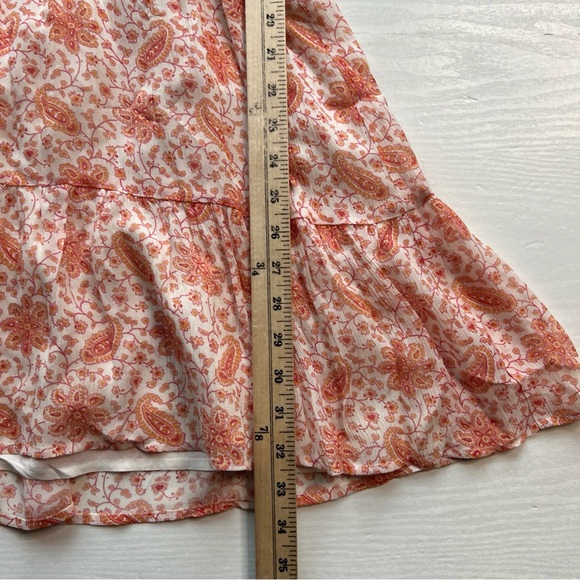 PAIGE Giannina Dress Womens Small Orange Paisley Silk Chiffon Short Sleeve - Picture 5 of 16
